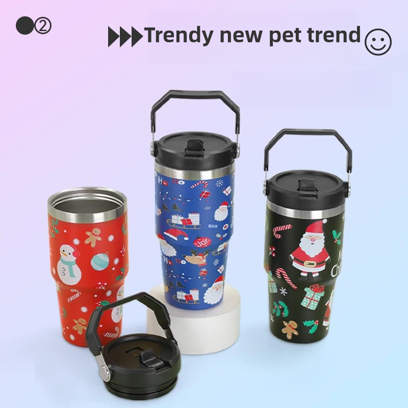 304 stainless steel Christmas pattern thermos mug