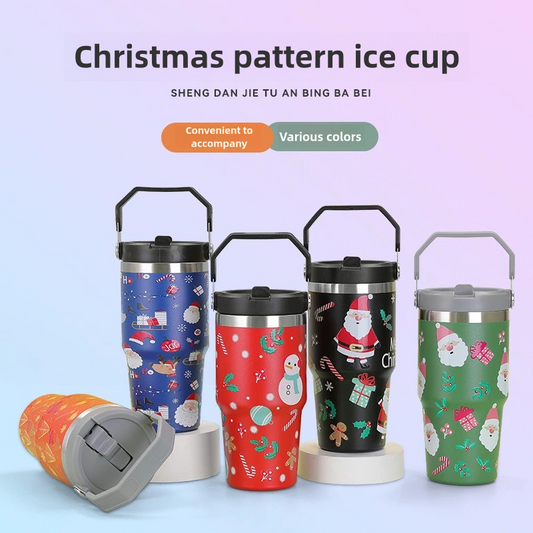 304 stainless steel Christmas pattern thermos mug